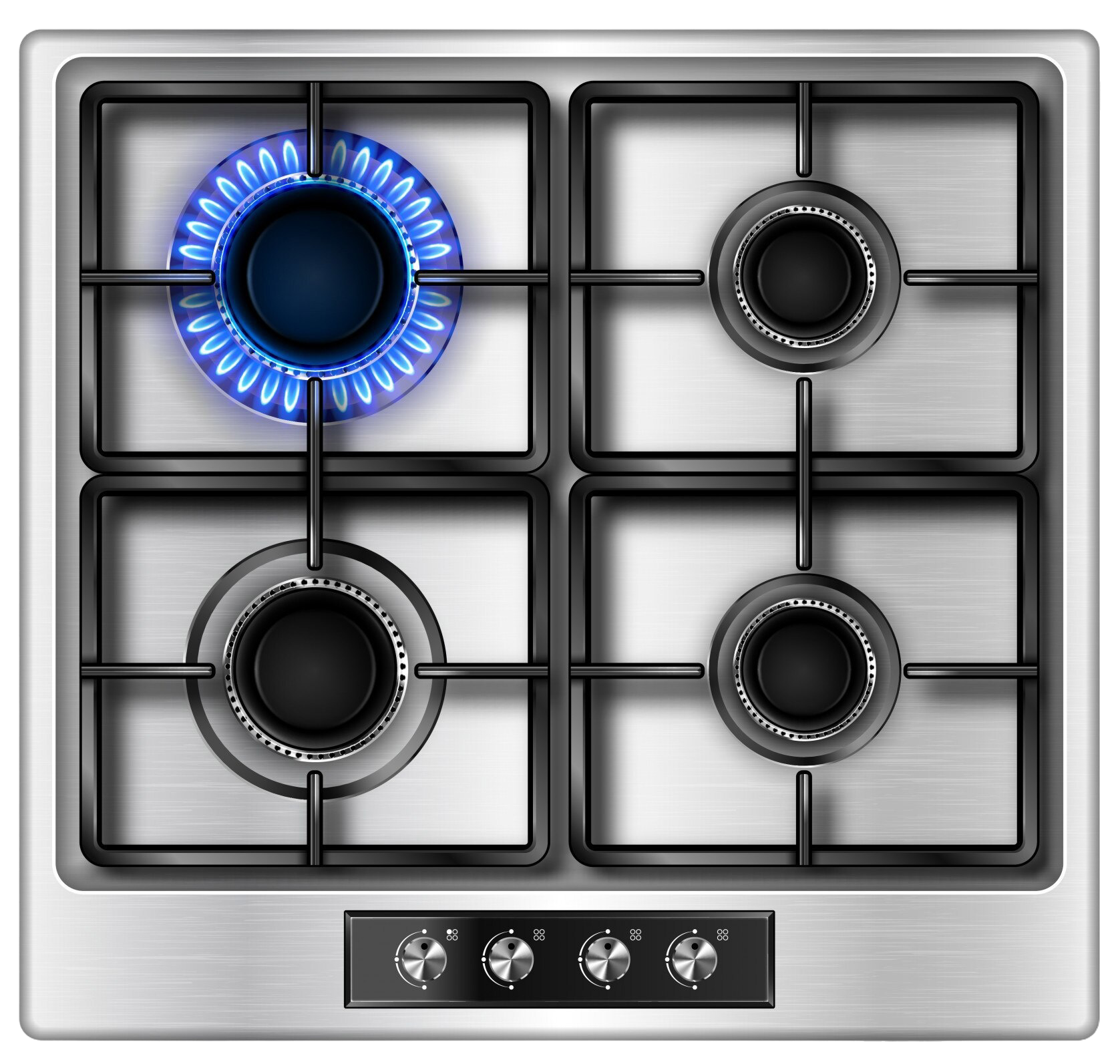 gas-stove-top-view-with-blue-flame-steel-grate